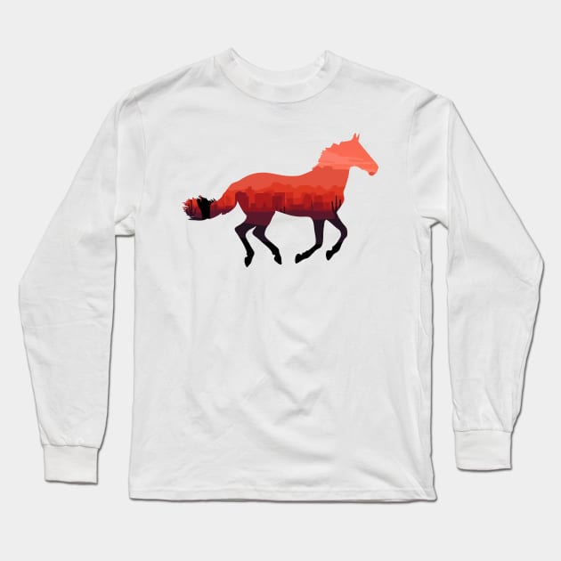 The Horse Long Sleeve T-Shirt by giantplayful